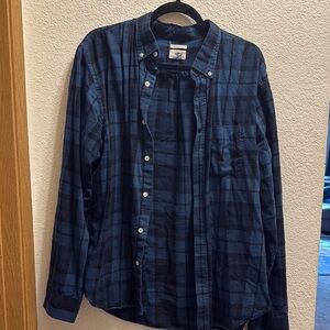 Men's Blue Plaid Shirt